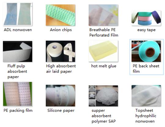 Baby diaper raw materials 